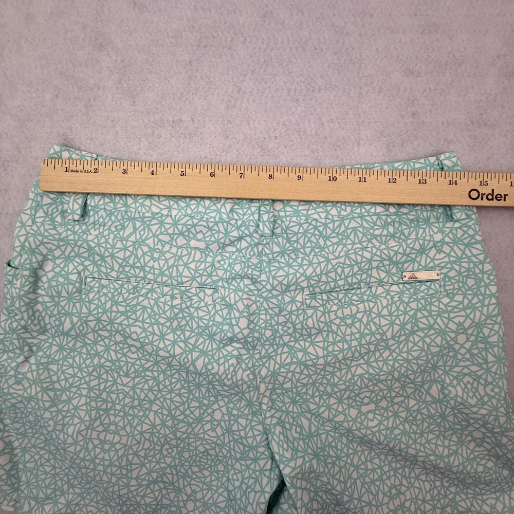 Adidas Golf Shorts Women 4 Teal‎ Geometric Athletic Performance Shorts Pockets